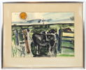 Fredrik Rohde, blandteknik på papper, monogramsignerad FR, 1974.