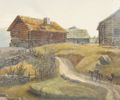 Oidentifierad konstnär, alplandskap, otydligt signerad, 1800-tal.