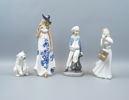 Figuriner, 4 st, porslin, bl.a Lladro.