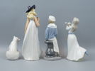 Figuriner, 4 st, porslin, bl.a Lladro.