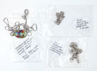 Halskedja med hänge och armlänkar, 3 delar, silver.
