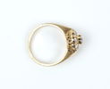 Carmose-ring, 18K guld med brillianter, 1+8 st, kvalité SWI.