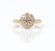 Carmose-ring, 18K guld med brillianter, 1+8 st, kvalité SWI.