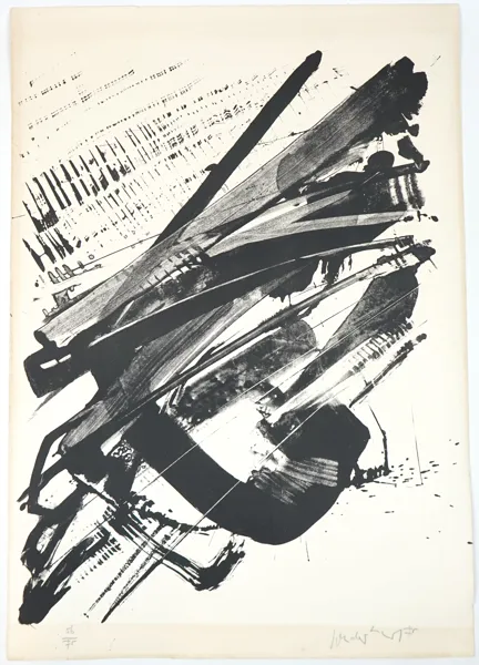 Kurt Rudolf H. Sonderborg, litografi 56/75, signerad, 1975.