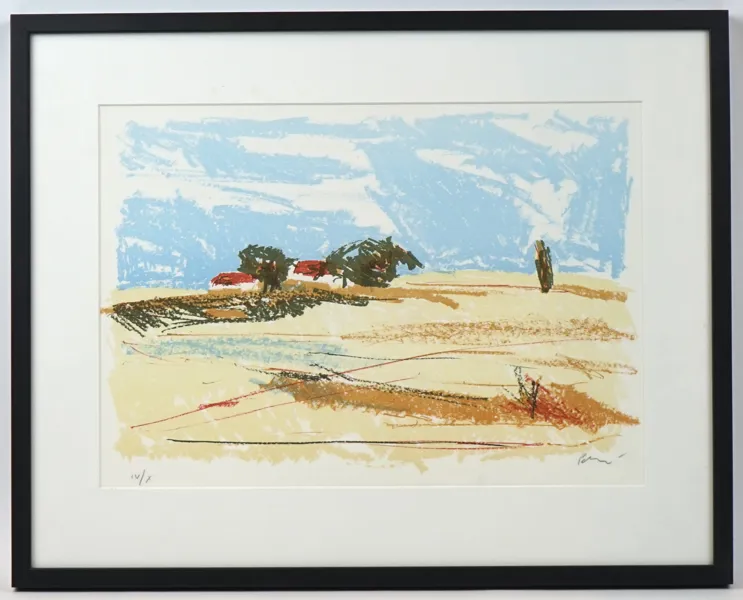 Anders Palmér, Österlenmotiv, litografi IV/X, signerad.