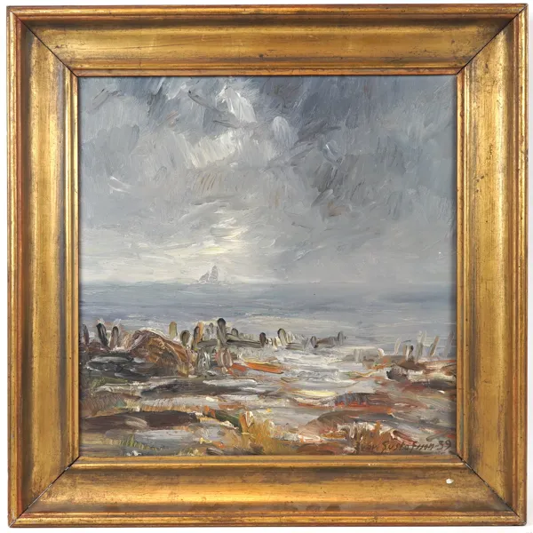 Ivar Gustafsson, ''Tidig vår'', olja på duk, signerad, 1939.
