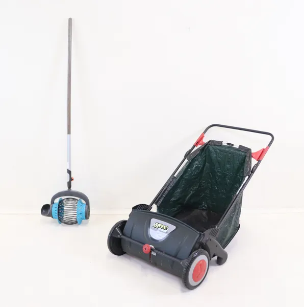 Äppelplockare samt lövuppsamlare, Gardena samt Meec Tools.