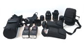Objektiv, blixt m.m, ett parti, Nikon.