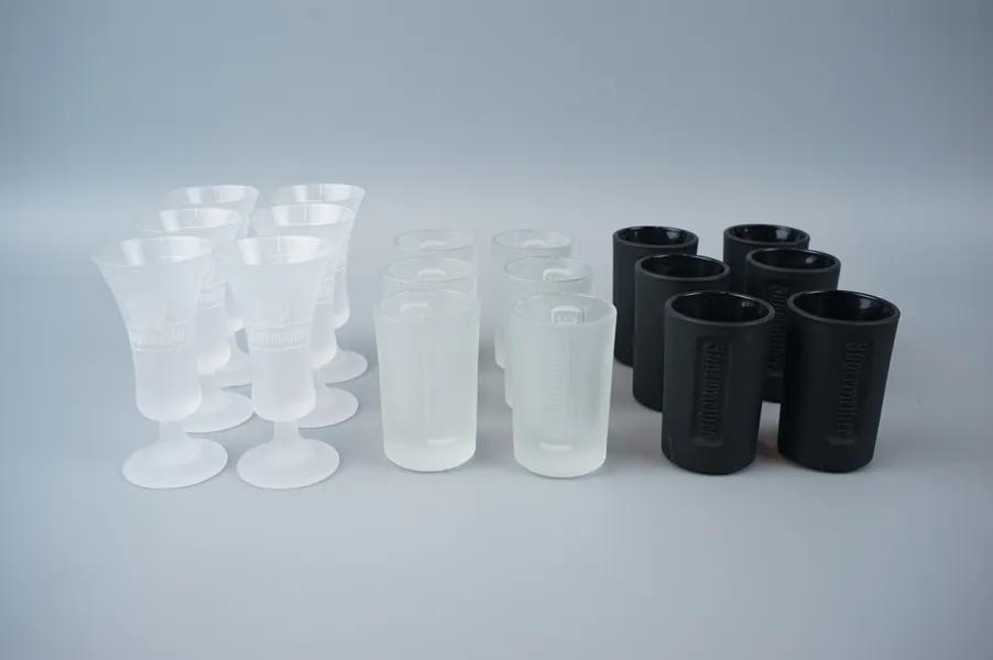 Shotglas, "Jägermeister", 6+6+6 st, glas.