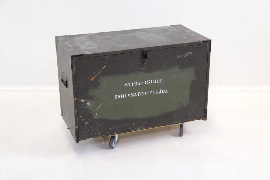 Skrivmateriallåda, trä, militär.