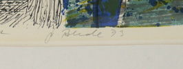 Fredrik Rohde, ''Landskap vid hav'', litografi 23/100, signerad, 1973.