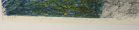 Fredrik Rohde, ''Landskap vid hav'', litografi 23/100, signerad, 1973.