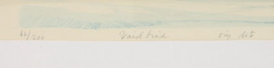 Kerstin Lundberg-Stenman, "Vårdträd", litografi 66/200, signerad.