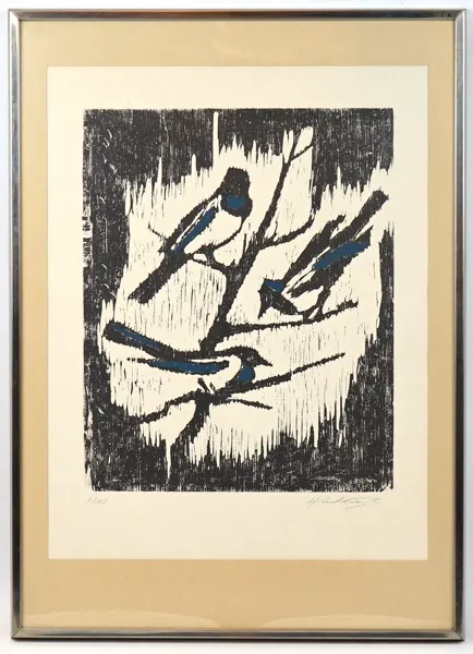 Helge Lundström, träsnitt 6/190, signerad, 1989.