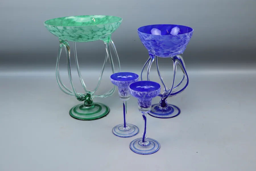 Jozefina Krosno, skålar och glas, 4 delar, glas, Polen.