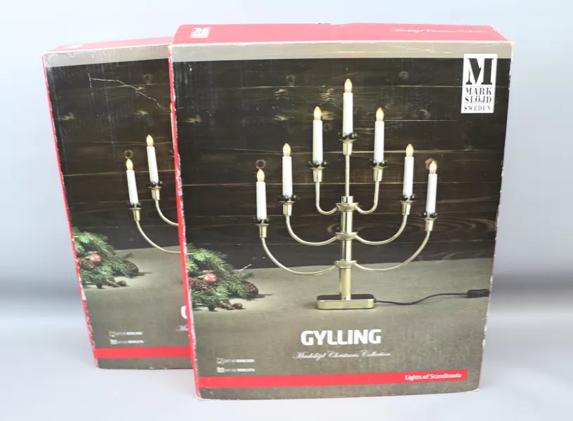Julljusstakar, ett par, "Gylling", Markslöjd.