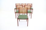 Stolar, 6 st, teak/ textil/ rotting. 