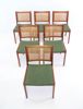Stolar, 6 st, teak/ textil/ rotting. 