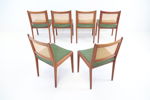 Stolar, 6 st, teak/ textil/ rotting. 
