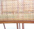 Stolar, 6 st, teak/ textil/ rotting. 