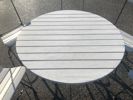 Cafégrupp, bord och stolar, 6 delar, trä/metall.