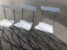 Cafégrupp, bord och stolar, 6 delar, trä/metall.