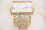 Soffgrupp, 4 delar, bambu/ glas/ textil.